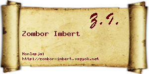 Zombor Imbert névjegykártya